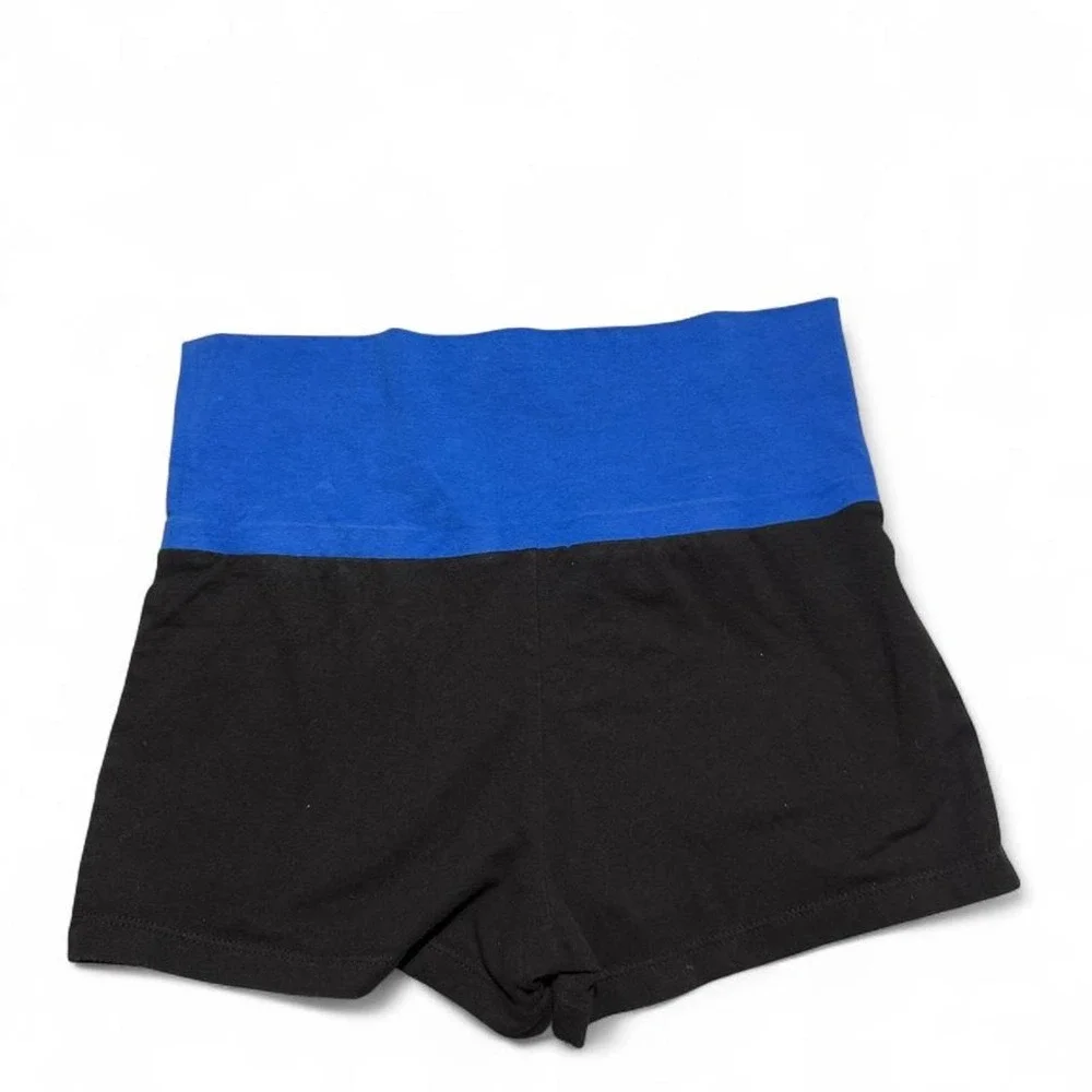 No Boundaries XS 1 Y2K Foldover Waist Shorts Black Blue Low Rise Cotton